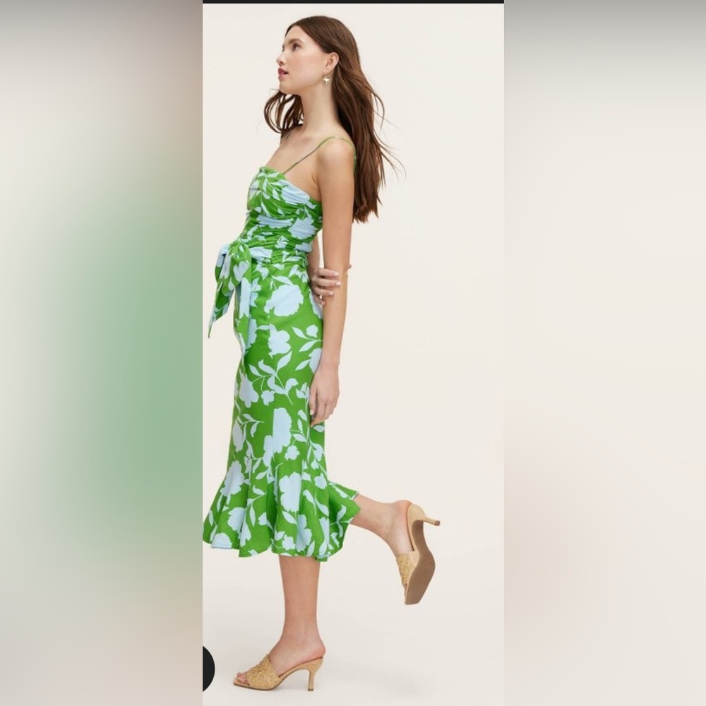 Kate Spade Green Ruffled Tie Tank and Skirt